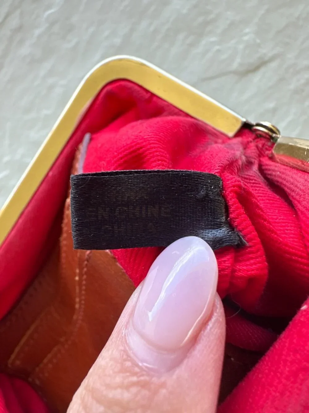 VTG Dooney & Bourke Green Nylon Kiss Lock Coin Purse Cosmetic Pouch